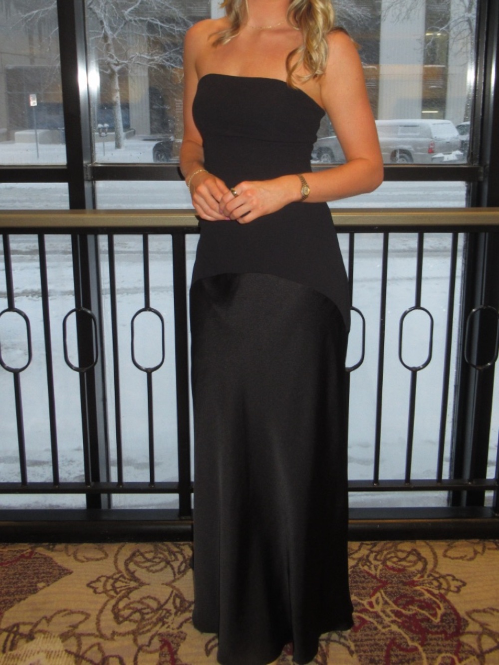 Lulu's Black Strapless Evening Dress